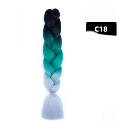 Color Big Braid African Chemical Fiber High Temperature Silk Wig Gradient