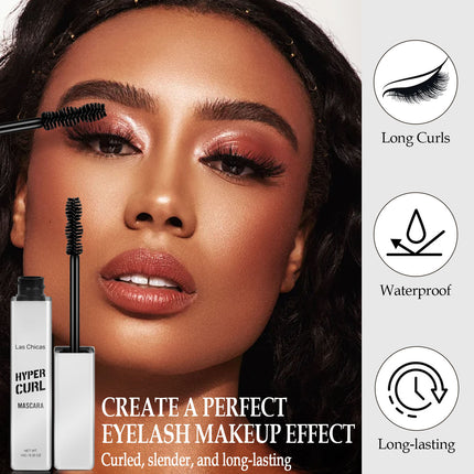 2 stuks Las Chicas 12-uur Langdurige Waterdigte 10ml Ultra Volume Verlengende Klontvrye Olievaste Swart Maskara