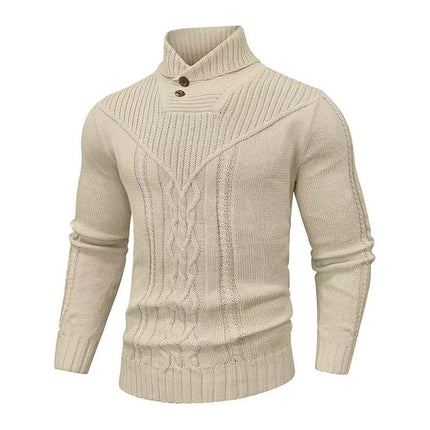 Stand Collar Classic Twisted Pullover Sweater