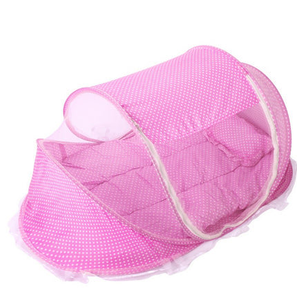 Baby foldable encrypted zipper mosquito net