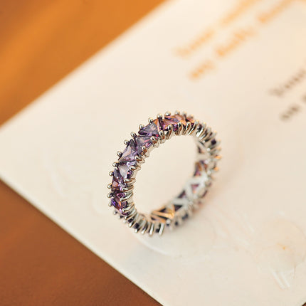 Super Sparkle Pers Sirkon Ry Ring Vir Vroue, Verstelbare Oop Ring, Luukse Glansende Stylvolle Ring, Groothandel & Dropshipping