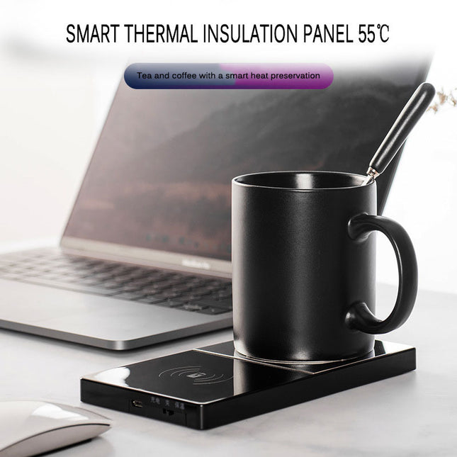 2-in-1 Verwarmingsbekerhouer Bekerwarmer Elektriese Koordlose Laaier Vir Huis Kantoor Koffie Melk