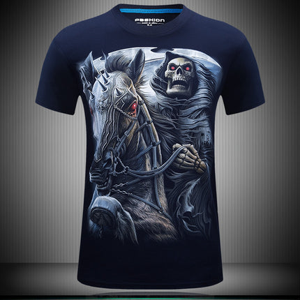 Men's 3D T-shirt round neck loose short sleeve