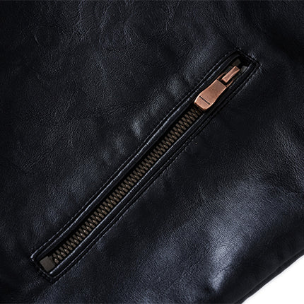 Large Size Men's Suit Parker Leather Jacket