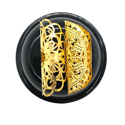 20 Pieces Round Adjustable Golden Metal Hair Tube Beads Rings