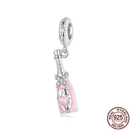 Sjampanje S925 Sterling Silwer Hangeronderdele Diy Krale