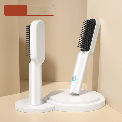 USB Draagbare Warm Lug Kam Herlaaibare Professionele Haardroër Borsel 2-in-1 Mini Haargelykmaker Krultang Borsel Haarstileerder