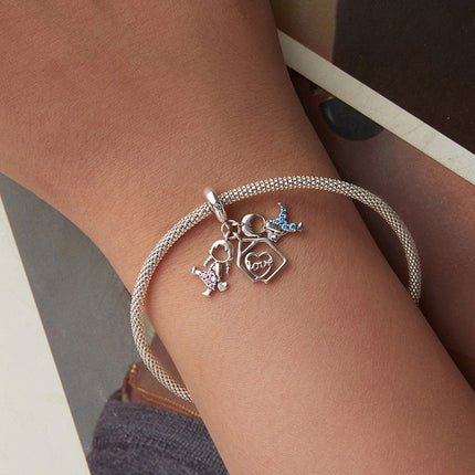 S925 Sterling Silwer Seuns- en Meisies-Hangeronderdele Diy Krale Juweliersware Toebehore