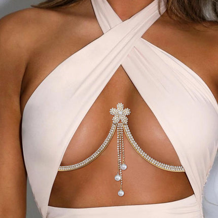 Diamond Tassel Chest Necklace Accessories Body Chains