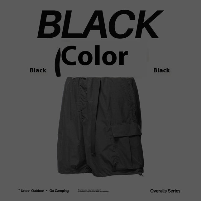 Three-dimensional Workwear With Pocket Shorts Loose Solid Color Casual Shorts