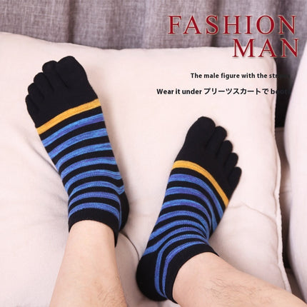 Niche Mixed Color Stripe Short Split Toe Cotton Socks