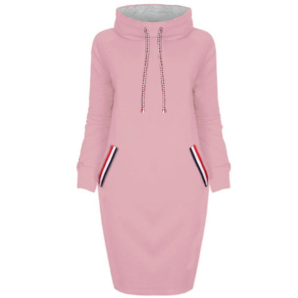 Autumn winter dress Long sleeve vestidos Casual party dresses vestido de festa women dress plus size High collar robe femme