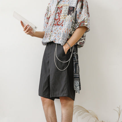 Retro flower shirt men's short sleeve