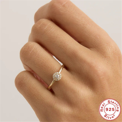 Wind Rounded Corner Moissanite-ring 18K Goud