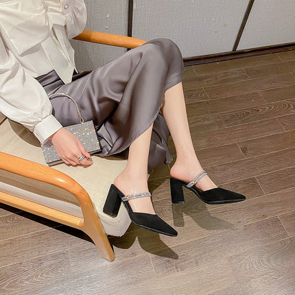 Thick Heel Toe Box Plus Size High Heels Women's Shoes