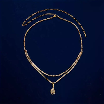 Waterdruppel Hanger Middellyf Ketting Dames Eenvoudige Mode