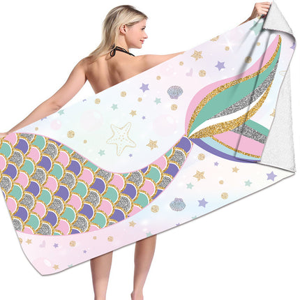 Mikrovesel Verskeidenheid Badhanddoek Handdoek See Staan Vakansie Reghoekige Sand Sjaal 3D-Druk