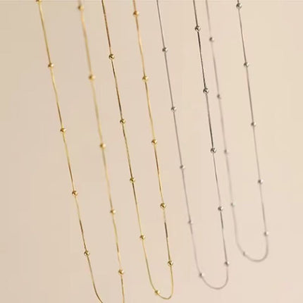 Snake Bone Round Bead Necklace Clavicle Chain