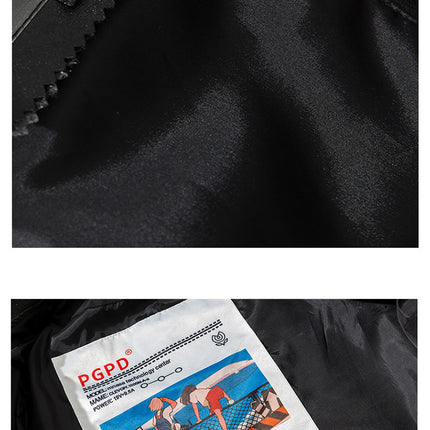 Fashionable Men's Loose Lapel Collar Handsome Leather Jacket