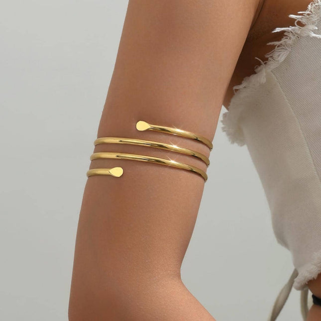 Eenvoudige Hol Drielaagse Metaal Oopmaak Armband