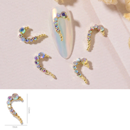 Naelkuns DIY Liefdeshart Allooi Juweliersware Nagelstuk Nagelversiering Strass