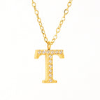 Gold T With Chain / 18k Gold Plating