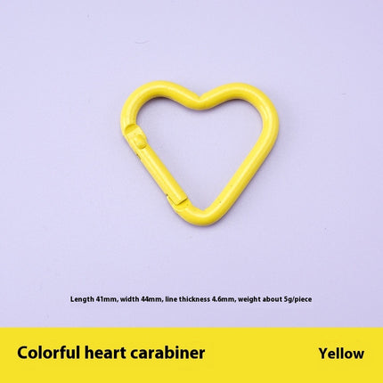 Love Heart Climbing Button Carabiner Heart-shaped Aluminum Alloy DIY Water Bottle Buckle Keychain Accessories