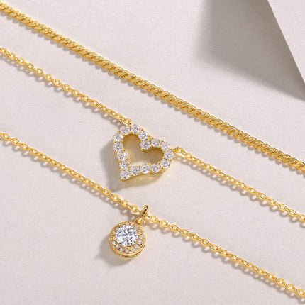 0.5 Carat Luxury Fashion Minimalist Trend Jewelry Silver Pendant Necklace With Top-quality Morganite, S925 Silver Electroplated With Gold