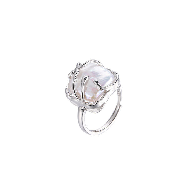 Sweet And Cool Vine-Entwined Pearl Ring For Women