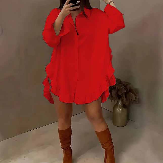 Spring And Summer Shirt Loose Solid Color Women's Clothing