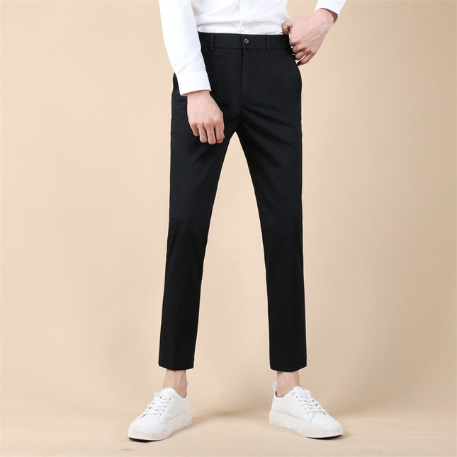Summer Thin Cropped Men's Suit Pants Pencil Pants Solid Color Breathable