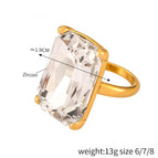 A590 Gold White Zirconium Ring / No 6