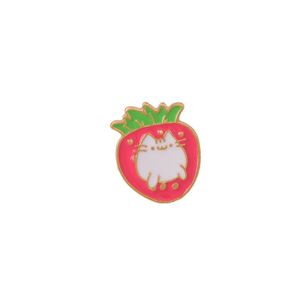 Cute Cat Strawberry Metal Brooch Cake Cat Dripping Oil