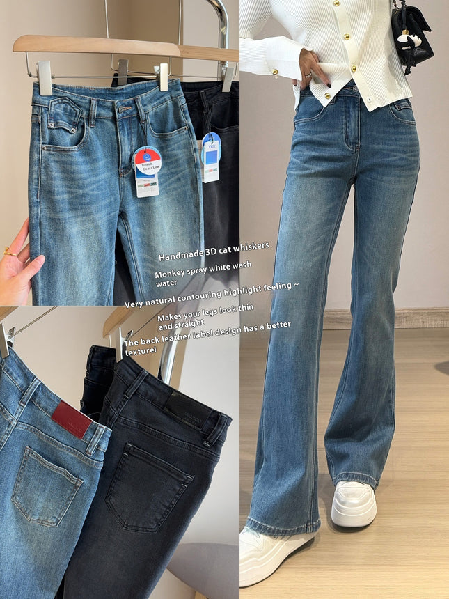 Goddess Long Legs Bootcut Trousers High Waist Slimming Slim Micro Elastic Small Horn