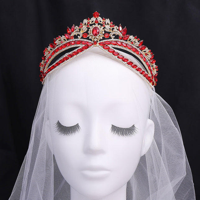 Troukoonhoofbedekking Bruids Rhinestone Troustyl Kroonbykomstighede