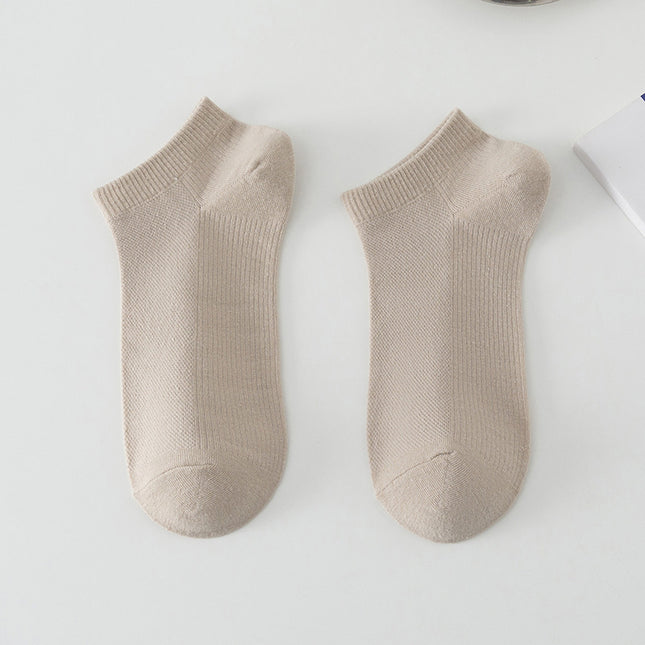 Solid Color Breathable Sweat Absorbing Simple Low-cut Polyester Boat Socks