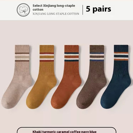 Men's Mid-calf Cotton Socks Boneless Pure Cotton Breathable Sports Plus Size