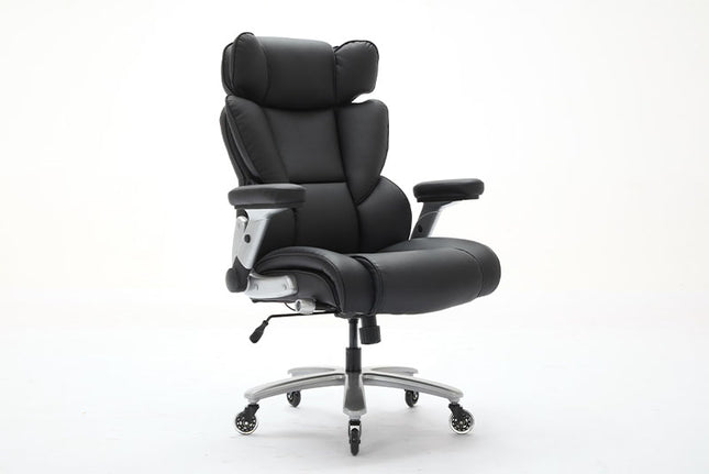 Big And Tall Office Chair 500lbs With Adjustable Lumbar Support, Executive Office Chair With Flip-up Armrest And Wider Seat, Ergonomic Leather Chair Breathable Cannot Be Sold On Temu