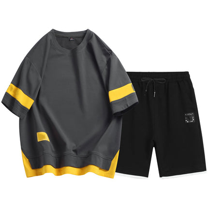 Men's Short Sleeve Loose Waffle Suit