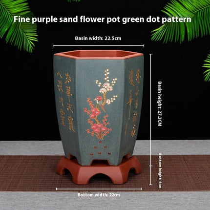 Hexagonal Large Ceramic Flowerpot