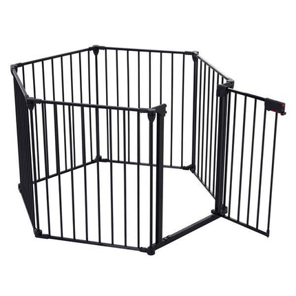150 Inch Adjustable Safety Door With 6 Pieces, Suitable For House Staircase Doors, Restricted Area Fences