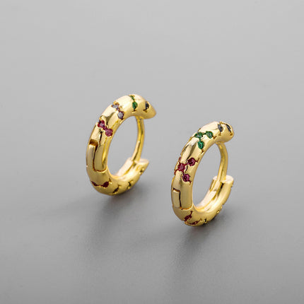 Women's Korean-style Diamond-embedded Gold-plated Ins Internet-famous Versatile Earrings