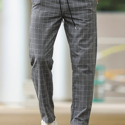 Men's Comfortable Soft Polyester Stripe Plaid Pants