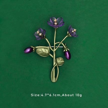 Fashionable Trendy Plant And Pearl Brooch In Alloy And Enamel