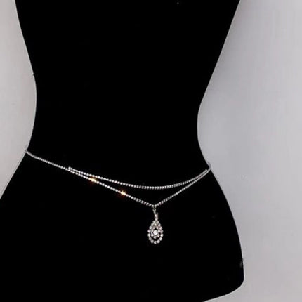Veellaagse Strass Middellyf Vroulike Sexy Lyfkettings