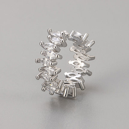 European And American Cross-border Cold Style Retro Zirconium Diamond Ear Bone Clip Earrings
