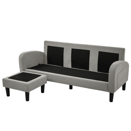 L-vormige Hoekbank Met Lêbank - 3-sitplekbank, 166 X 118 X 77 Cm, Asemende Katoen-linne Stof, Plastiekpote, Modulêre Ontwerp, Ideaal Vir Sitkamers, Woonstelle En Kantore