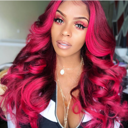 Ladies Wavy Long Curly Hair Lexin Rose Net Wig Set