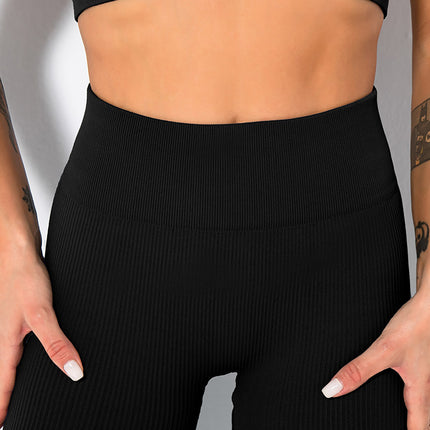 3 Pack Womens Seamless Ribbed Leggings Soft Slimming Yoga Pants, Ribbed Yoga Pants High Waisted Gym Leggings Sport Women Fitness Seamless Female
