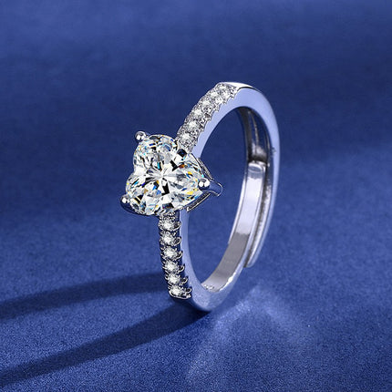 Elegante 1ct Gesimuleerde Moissanite Ses-Punt Ring Luukse Troujuweliersware Vir Vroue